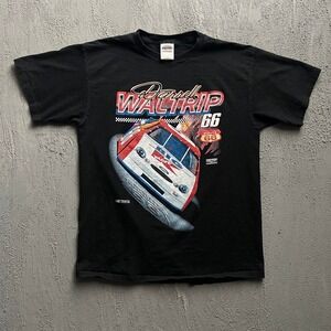 Vintage Darrell Waltrip Shirt Large Black 1990s NASCAR Cars Racing USA